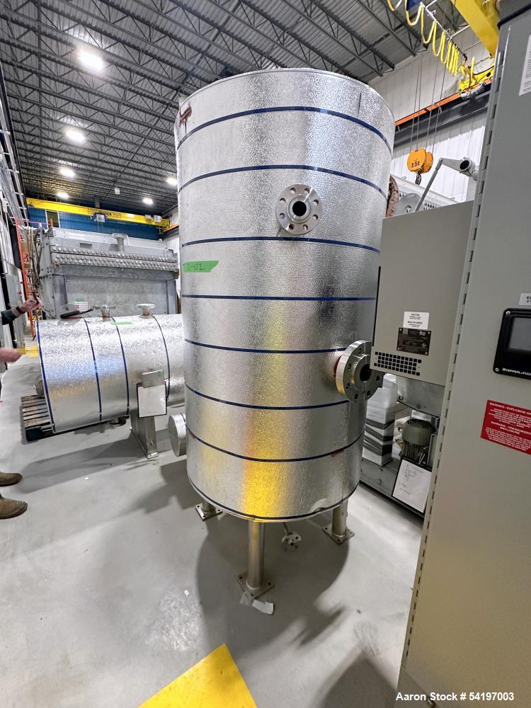 Unused ADM Stainless, Type 36" OD Steam Blowdown Drum, Model C.V.  235 gallon, approximately 36" diameter x 48" straight side.  Vertical, 304 stainless steel.  600/FV PSIG at -20 to  800 degreesF. Se...