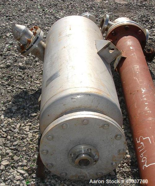Used Acme Receiver, 44 gallon, 304 stainless steel construction, 18" diameter x 36" straight side, dish top and bottom, rated 150 psi and full vacuum @ 325 degrees F, 3", 2", 1", .5" top nozzles, 4" ...