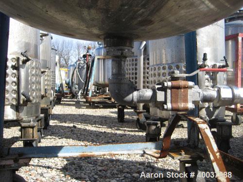 Used Allcraft Pressure Tank, 50 Gallon, Stainless steel, Vertical. 24'' diameter x 24'' straight side, dished top and bottom. Internal rated 50 psi at 300 deg F. Top manway, center bottom outlet. Mou...