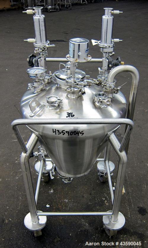 Used 65 Liter Stainless Steel Allegheny Bradford Coned Pressure Tank