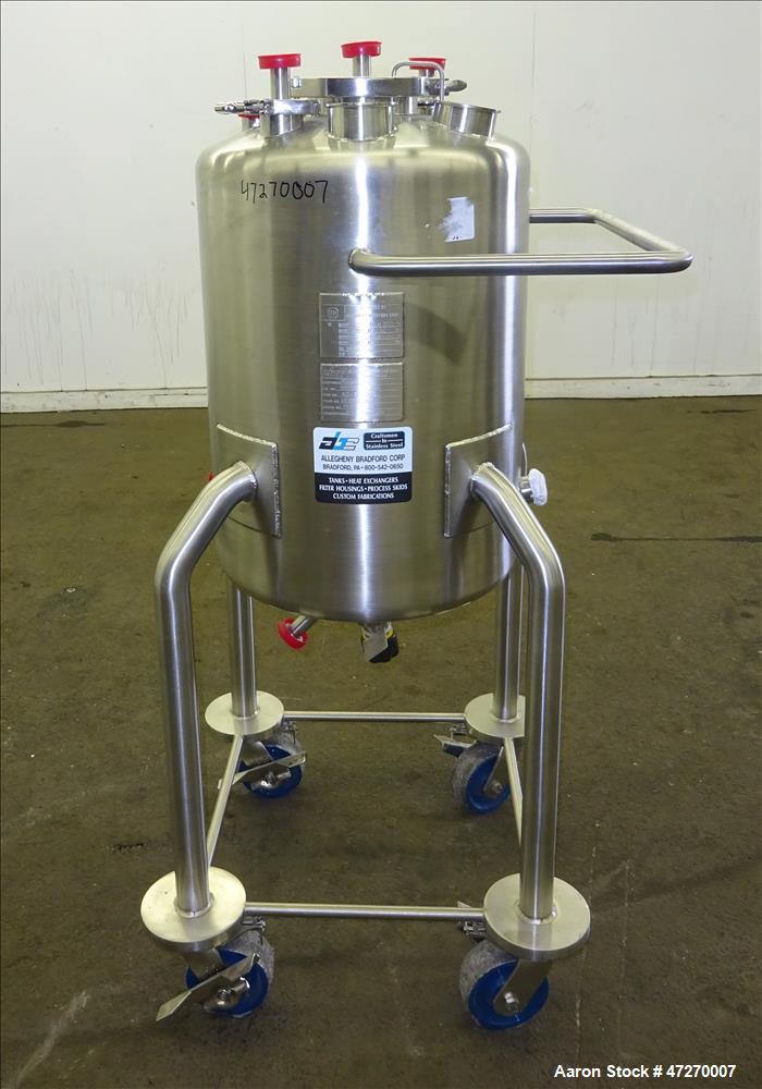 Used Allegheny Bradford Pressure Tank, Approximate 21 Gallons (80 Liters), 316