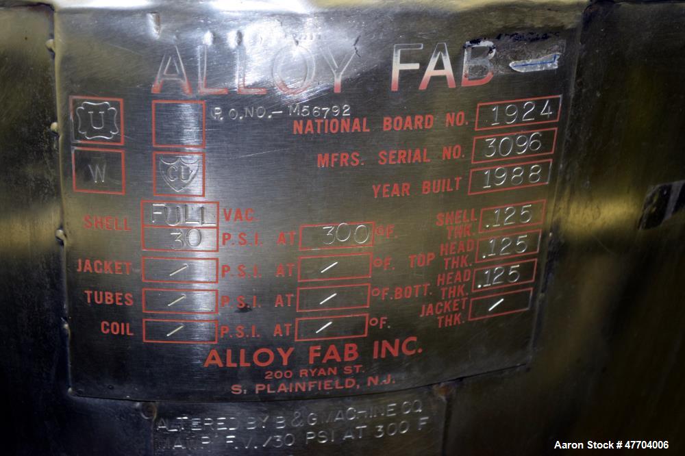 Used- Alloy Fab Pressure, 46 Gallon