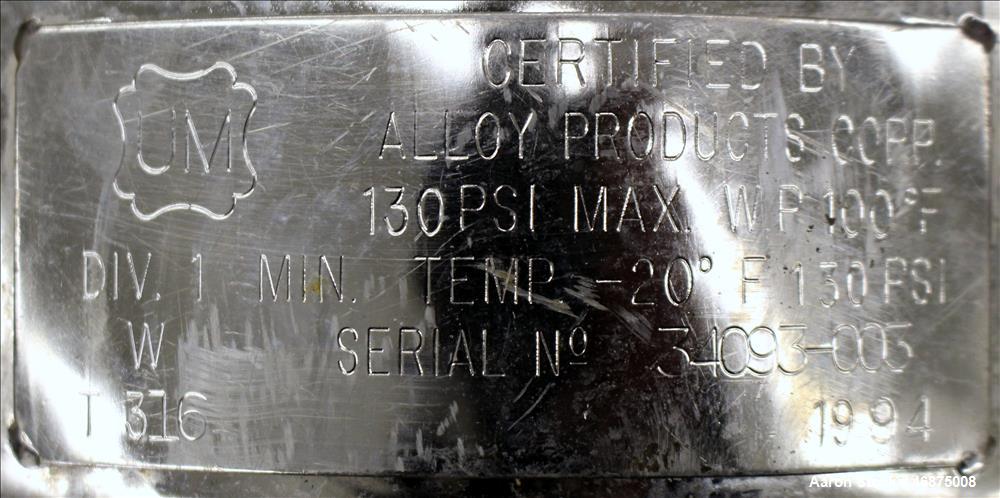 Used Alloy Products Tank, 60 Liter (15.8 Gallons)