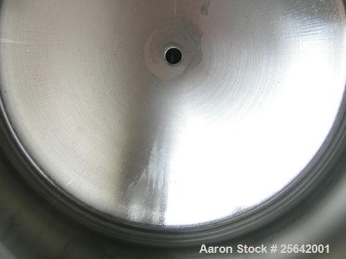 USED: Alloy Products Pressure Tank, 13 gallon, 316 stainless steel, vertical.  18" diameter x 10" straight side.  Dished top and bottom.  Internal rated 100 psi at 300 degrees F.  Openings: top (4) 1...