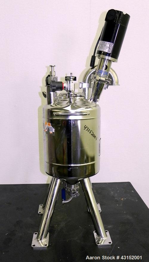 Used Alloy Products Pressure Tank, 10 Liter (2.64 Gallon), 316L Stainless Steel, Vertical. Approximately 9’’ diameter x 9’’ straight side, dished top and bottom. Polished internal rated 155 psi at -2...