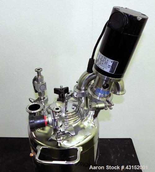Used Alloy Products Pressure Tank, 10 Liter (2.64 Gallon), 316L Stainless Steel, Vertical. Approximately 9’’ diameter x 9’’ straight side, dished top and bottom. Polished internal rated 155 psi at -2...