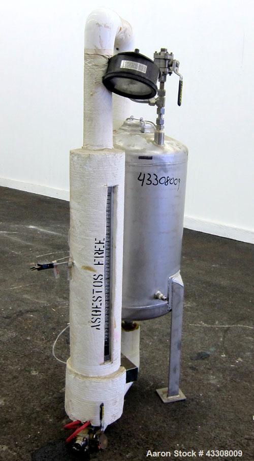 Used Alloy Products Pressure Tank, 10 Gallon, 316 Stainless Steel, Vertical. 12” Diameter x 17” straight side. Dished top and bottom. Internal rated 120 psi at -20 to 400 degrees F. Openings top 3” x...