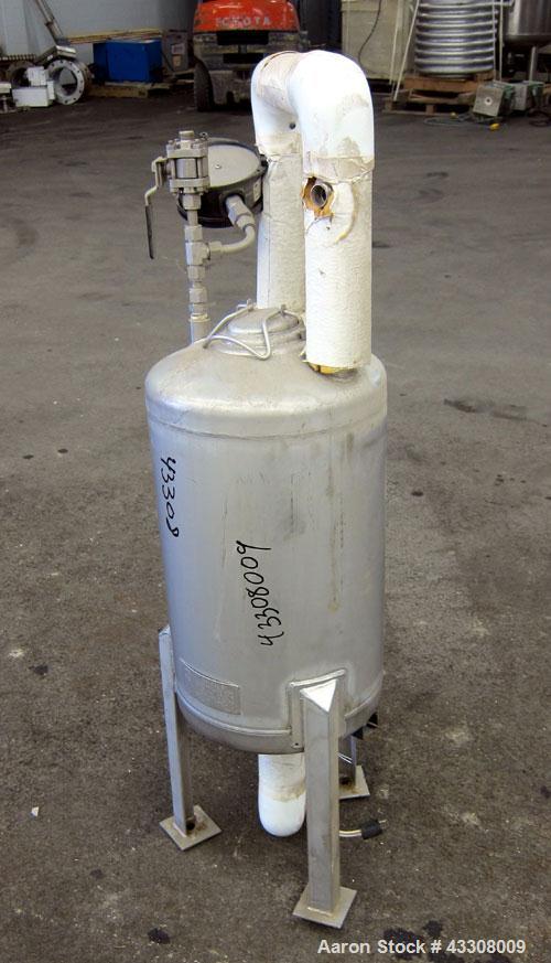 Used Alloy Products Pressure Tank, 10 Gallon, 316 Stainless Steel, Vertical. 12” Diameter x 17” straight side. Dished top and bottom. Internal rated 120 psi at -20 to 400 degrees F. Openings top 3” x...
