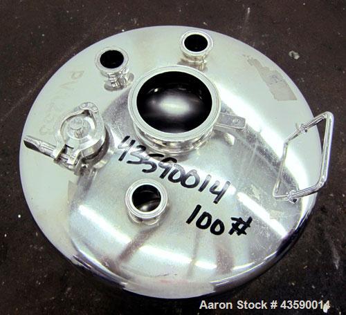 Used Alloy Products Pressure Tank, 33 Gallon, 316L Stainless Steel, Vertical. 17.71” Diameter x 29” straight side. Dished top and bottom. Internal rated Full Vacuum to 85 psi at -20 to 350 degrees F....