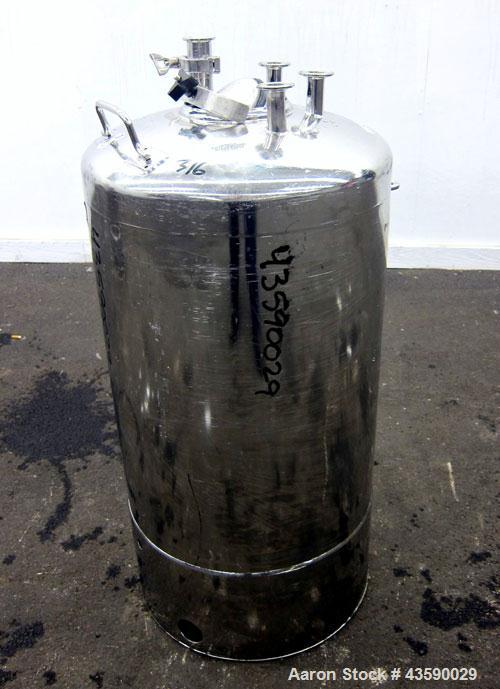 Used- 25 Gallon Stainless Steel Alloy Products Pressure Tank