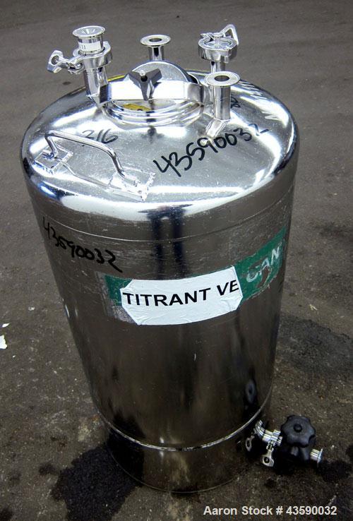 Used- 25 Gallon Stainless Steel Alloy Products Pressure Tank