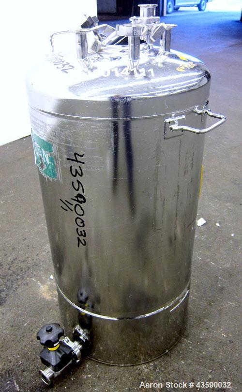 Used- 25 Gallon Stainless Steel Alloy Products Pressure Tank