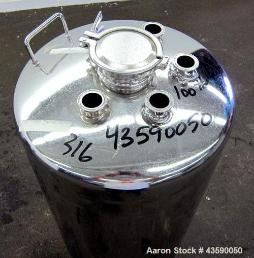 Used Alloy Products Pressure Tank, 33 Gallon, 316 Stainless Steel, Vertical. 17.71” Diameter x 29” straight side. Dished top and bottom. Internal rated Full Vacuum to 85 psi at -20 to 350 degrees F. ...