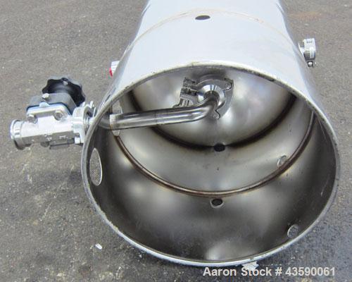 Used Alloy Products Pressure Tank, 15 Gallon, 316 Stainless Steel, Vertical. 12” Diameter x 30” straight side. Dished top and bottom. Internal rated Full Vacuum to 45 psi at -20 to 350 degrees F. Ope...