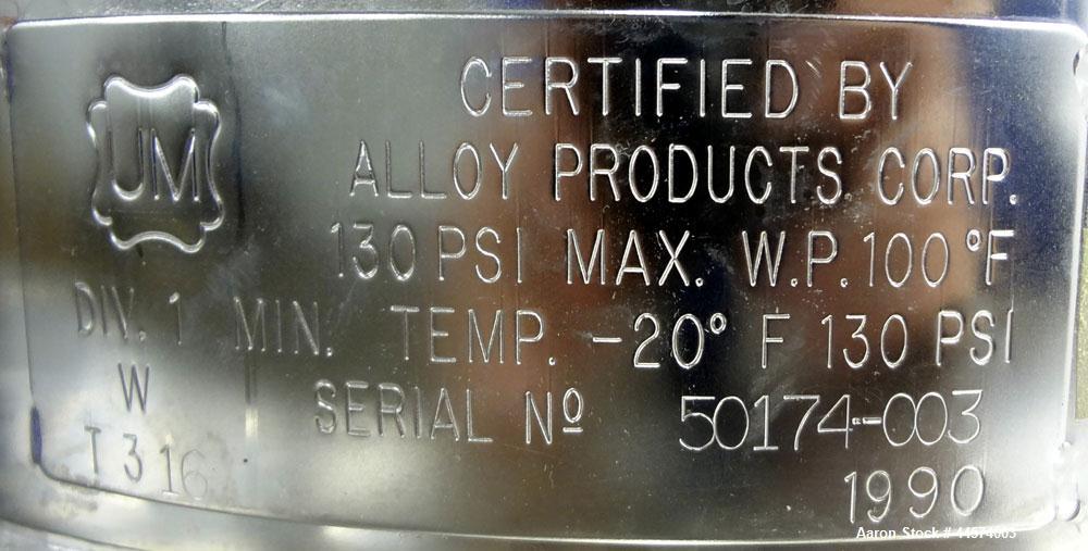 Used 5 Gallon Stainless Steel Alloy Products Pressure Tank