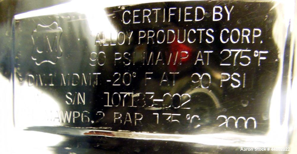 Used 39 Gallon Stainless Steel Alloy Products Pressure Tank