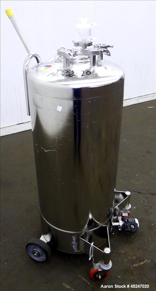 Used- 36 Gallon Stainless Steel Alloy Products Pressure Tank