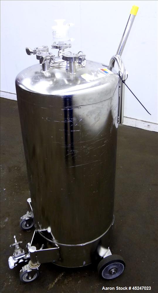 Used- 36 Gallon Stainless Steel Alloy Products Pressure Tank