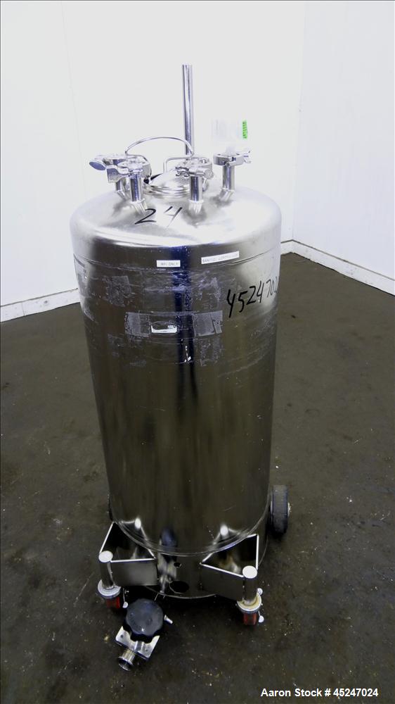 Used- 36 Gallon Stainless Steel Alloy Products Pressure Tank