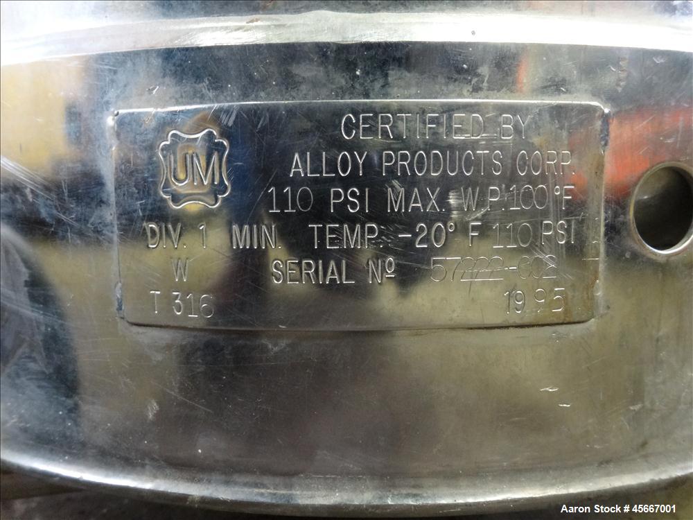 Used- Alloy Products Pressure Tank, 30 Gallons