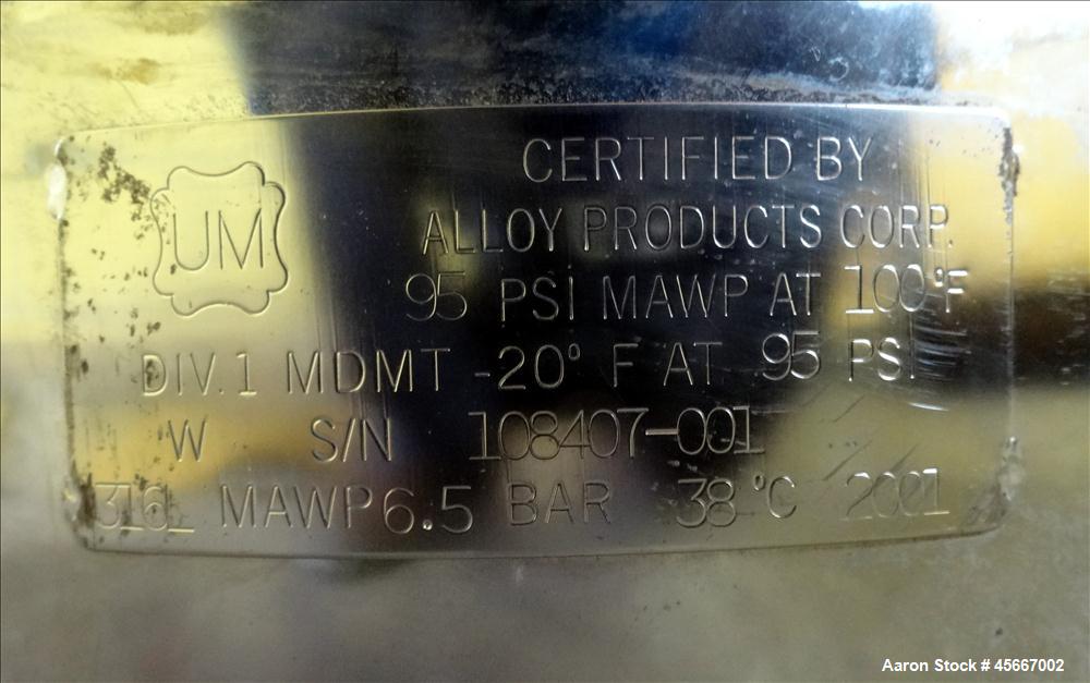 Used- Alloy Products Pressure Tank, 30 Gallons