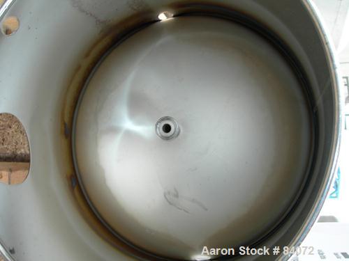Used Alloy Products Pressure Tank, 14 Gallon, 316L Stainless Steel, Vertical. 12" Diameter x 30" straight side. Dished top and bottom. Internal rated 128 psi at 100 deg F. Openings: top 1/2" NPT, (3)...