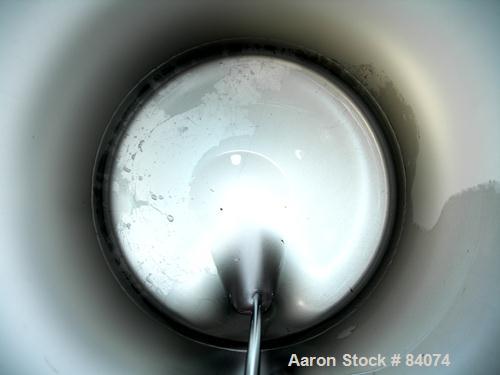 USED: Alloy Products pressure tank, 8 gallon, 316 stainless steel, vertical. 12" diameter x 18" straight side. Dished top and bottom. Internal rated 130 psi at 100 deg F. Openings top (4) 2" tri clam...