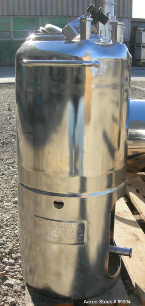 Used- Alloy Products Pressure Tank, 5 Gallon, 316L Stainless Steel, Vertical. 9" diameter x 10" straight side. Dished top an...