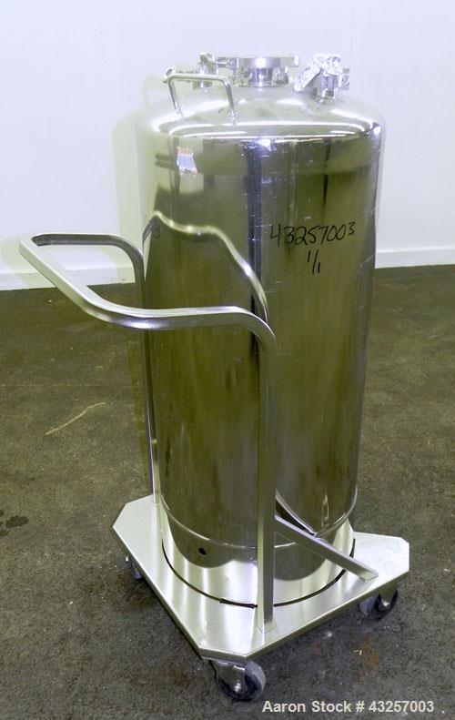 Used Alloy Products Pressure Tank, 36.99 Gallon (140 Liter), 316L Stainless Steel, Vertical. 17.74’’ Diameter x 29" straight side. Dished top and bottom. Internal rated FV to 85 psi at -20 to 350 deg...
