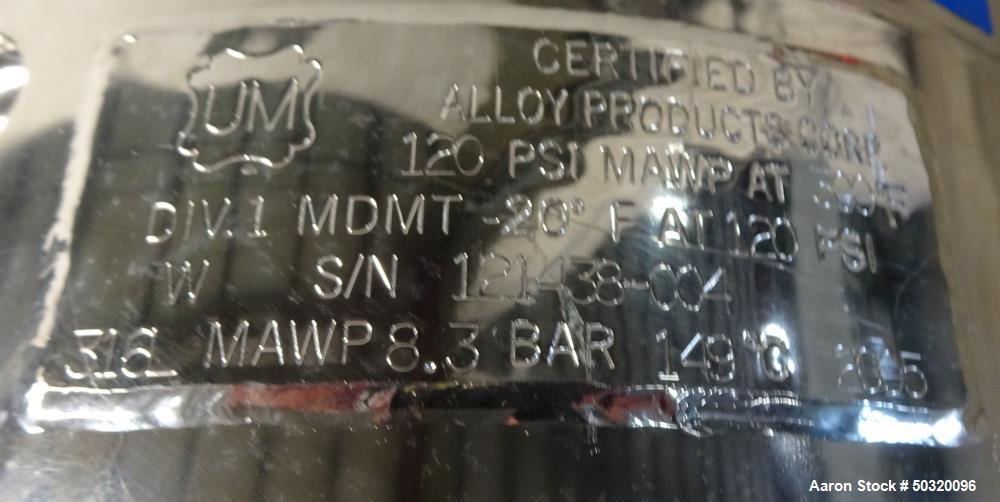 Used Alloy Products Pressure Tank, Approximate 42 Liter, 316L Stainless Steel