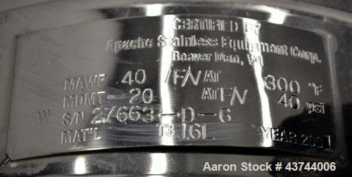 Used 7 Gallon Stainless Steel Apache Stainless Pressure Tank