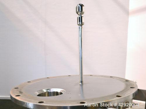 Used B&G Machine Pressure Tank, 198 Gallon (750 Liter), 316L Stainless Steel, Vertical. 48’’ Diameter x 20’’ straight side, dished top and bottom. Internal rated Full Vacuum & 30 psi at 270 degrees F...