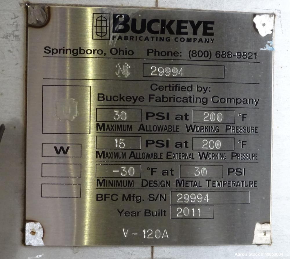 Unused- Buckeye Fabricating Company Pressure Tank, Approximately 317 Gallon, 304