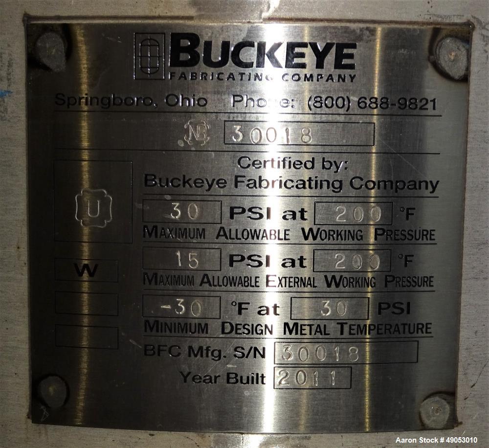 Unused- Buckeye Fabricating Company Pressure Tank, Approximately 94 Gallon, 304L