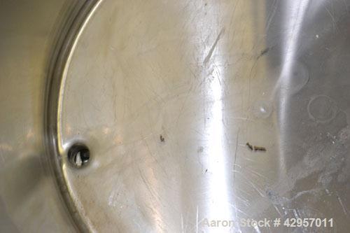 Used Cherry-Burrell Tank, 160 Gallon, 304 Stainless Steel, Vertical. 36’’ Diameter x 37’’ straight side. Open top with a 2 piece cover, sloped bottom. Provision for a clamp on agitator. 2’’ Tri-clamp...
