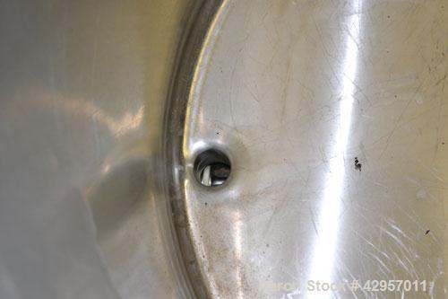 Used Cherry-Burrell Tank, 160 Gallon, 304 Stainless Steel, Vertical. 36’’ Diameter x 37’’ straight side. Open top with a 2 piece cover, sloped bottom. Provision for a clamp on agitator. 2’’ Tri-clamp...