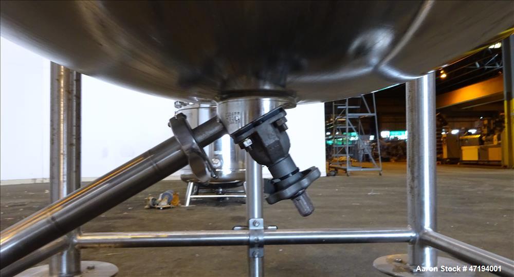 Used Cherry Burrell Portable Tank, 68.5 Gallon (250 liters), 316 Stainless Stee