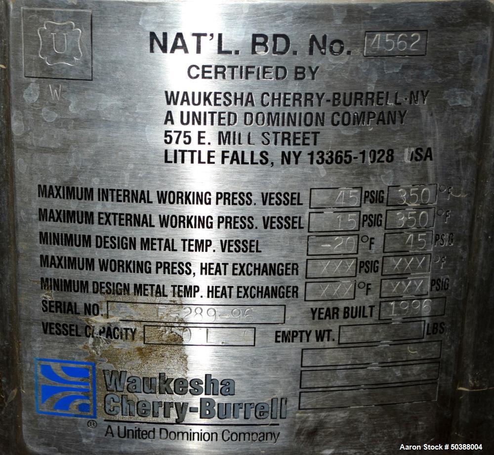 Used-  Cherry-Burrell Pressure Tank, 200 Liter (52 Gallon)