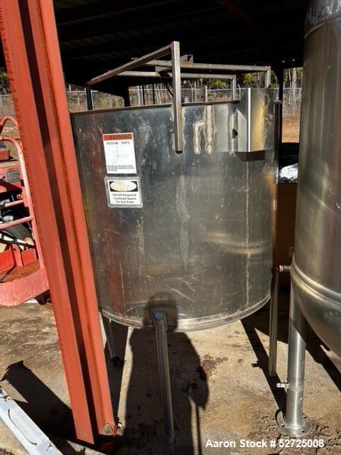 Used- Cherry Burrell Tank, Stainless Steel, Vertical. Flat open top. Provision for side entering clamp on agitator, no agita...