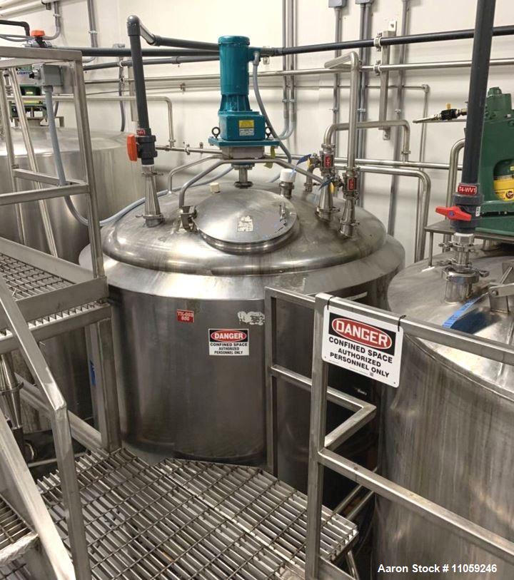 Used-850 Gallon Crepaco Stainless Steel Jacketed Mix Tank