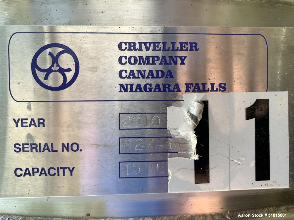 Criveller 1500 L Jacketed Storage Tank