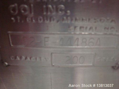 Used DCI 200 Gallon stainless steel, hot water jacketed, process tank with Lightnin mixer.