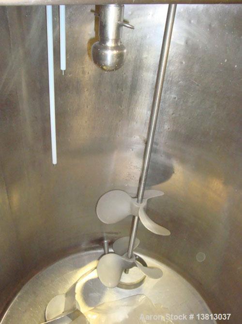 Used-DCI 200 Gallon stainless steel, hot water jacketed, process tank with Lightnin mixer.