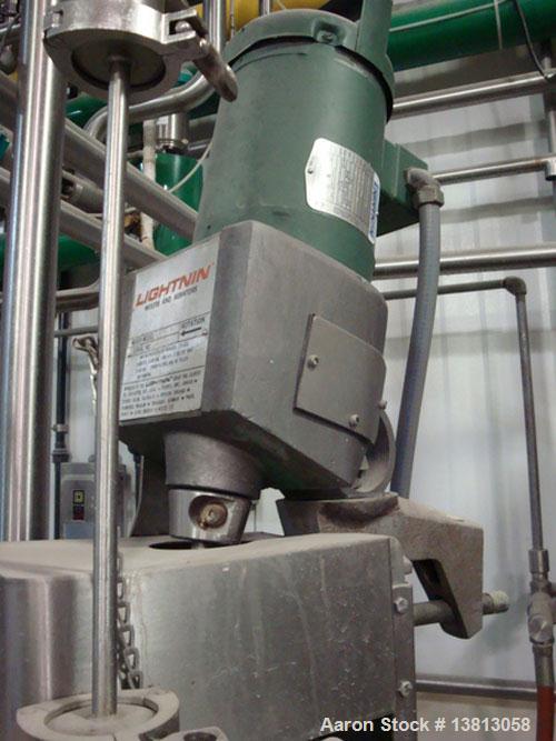 Used-DCI 200 Gallon stainless steel, hot water jacketed, process tank with Lightnin mixer.