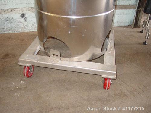 Used DCI Pressure Tank, 300 Liter (79 Gallon), 316L stainless steel, vertical. 29-3/4" diameter x 24" straight side, dished top and bottom. 240 grit with electro-polished internal rated 30 psi at 300...