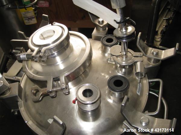 Used DCI Pressure Tank, 50 Liter. Stainless steel construction, 13" diameter x 21" straight side, removable dish top, dish bottom, rated 100 psig at 300 F internal, top has sight glass with (4) 1.5" ...