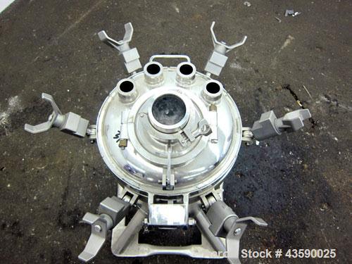Used DCI Pressure Tank, 50 Liter (13.21 Gallon), 316L Stainless Steel, Vertical. Approximate 13” diameter x 21” straight side. Dished clamp on top, dished bottom. Internal rated 100/-15 psi at -20 to...