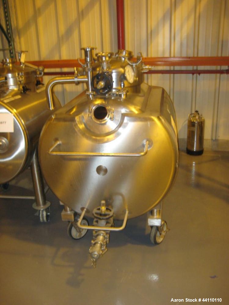 Used DCI Inc Horizontal Stainless Steel Pressure Vessel, 132 gallon (500 L) rated 30 psi @350 F, Built 1996, S# 96PH54385B, NB# 3546