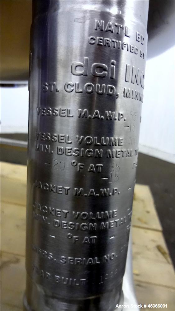 Used 400 Liter Stainless Steel DCI Pressure Tank,