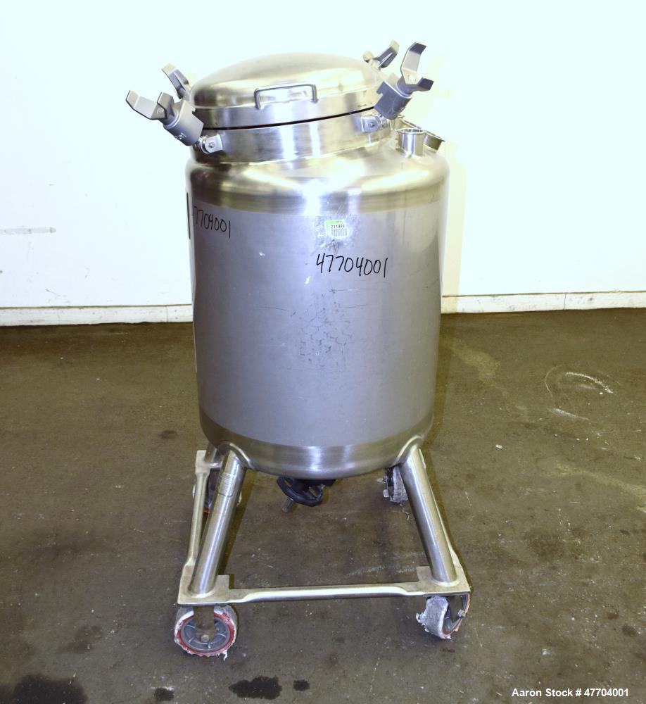 Used DCI Pressure Tank, 50 Gallon, 316L Stainless Steel, Vertical.